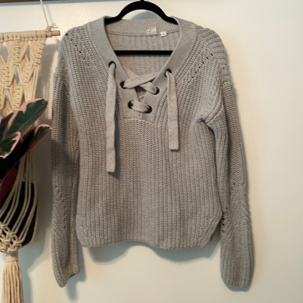 GAP lace up heavy soft sweater NWOT